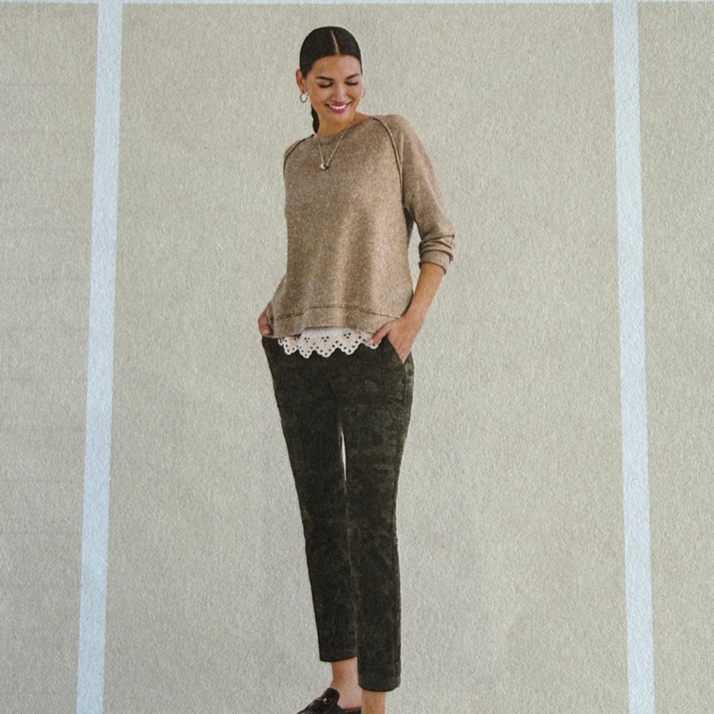 CAbi Tan Long Sleeve Ballpark Pullover
